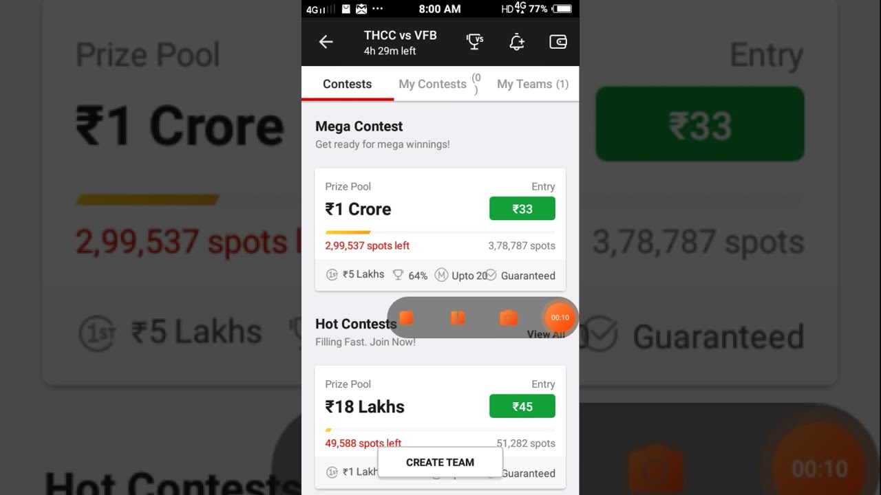 THCC vs VFB Dream11  Team ll June,  08, 2021 Match 12.30pm l thcc vs vfb dream team 