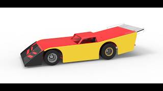 3D printable Vintage Dirt late model Race car Version 5 Scale 1:25 3D model view