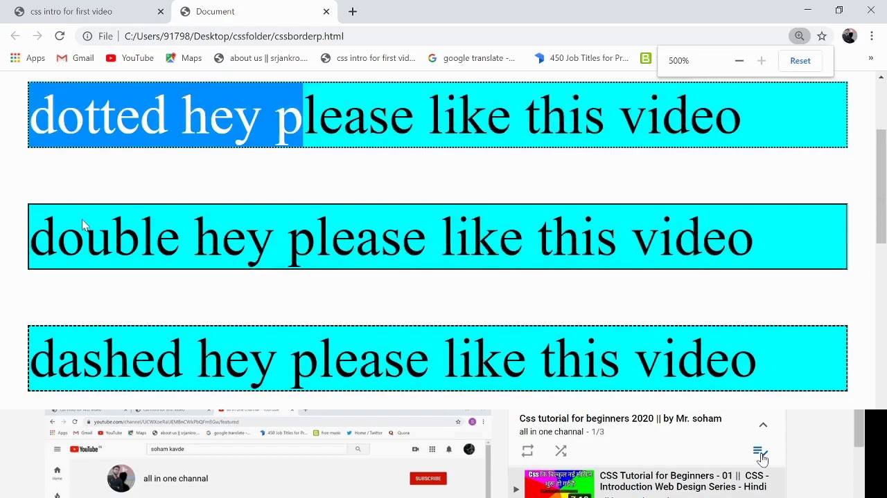 USE BORDER ON ELEMENT OR HOW TO APPLY BORDER ON HTML ELEMENTS || CSS ...