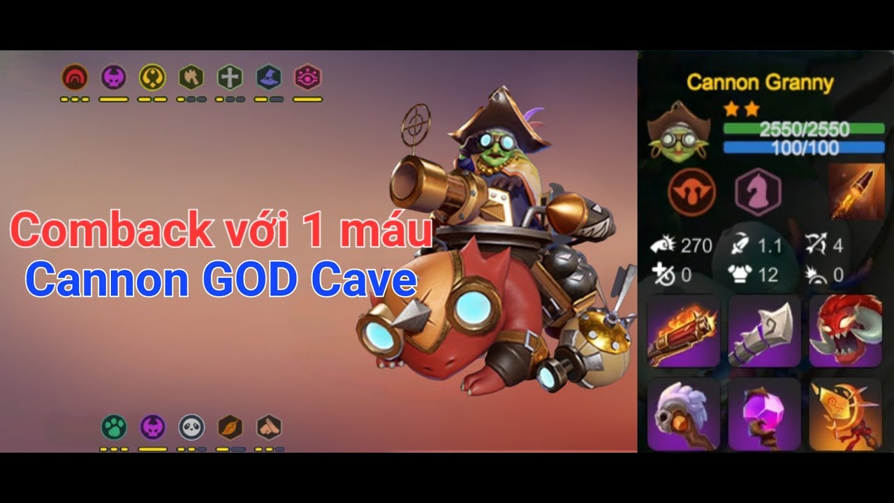 Auto Chess Mobile | GOD, Cave, Cannon và pha comback cực căng khi còn 1 máu