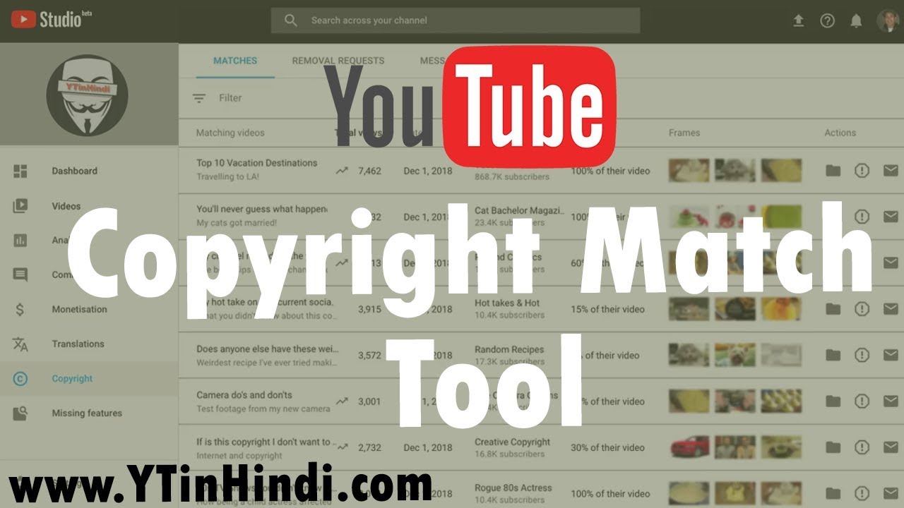 Copyright match Tool Youtube New Creator Studio Update 2018