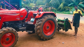 Mahindra yuvo tech Plus 585 4wd tractor in rotavator gearbox new chian replacement full video 