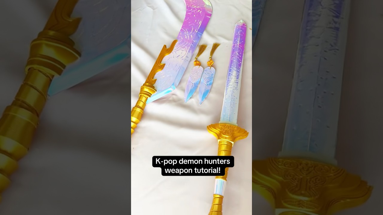How I made the K-pop demon Hunters Weapons! #cosplay #kpopdemonhunters #props #3dprinting #sword