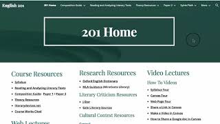 Course Web Page Tour
