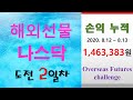 〔해외선물 실시간〕  나스닥 매매 2일- overseas futures/해외선물 기초/해외선물하는법/박호두/이지아/100만원/다미/황금고래/동미/차세라/황금연못/강은호/강의/피터