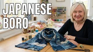 Turn fabric  Scraps into a Gorgeous Japanese Boro Scarf (Slow Stitch Tutorial) OOAK