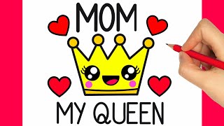 HOW TO DRAW MOTHERS DAY CARD Mothers Day Drawings