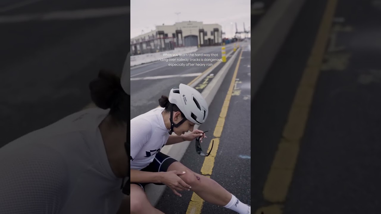 Please be careful when riding over railway tracks 🫠 