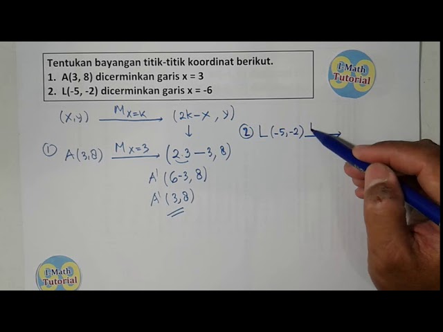 Tutorial Cara Menentukan Bayangan Titik Kooordinat Oleh Pencerminan Refleksi Garis X K Youtube