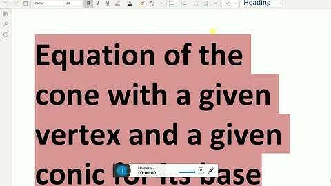 Analytical Solid Geometry: - ( Equation of Cone with Given vertex and pass through a conic ) - 105.
