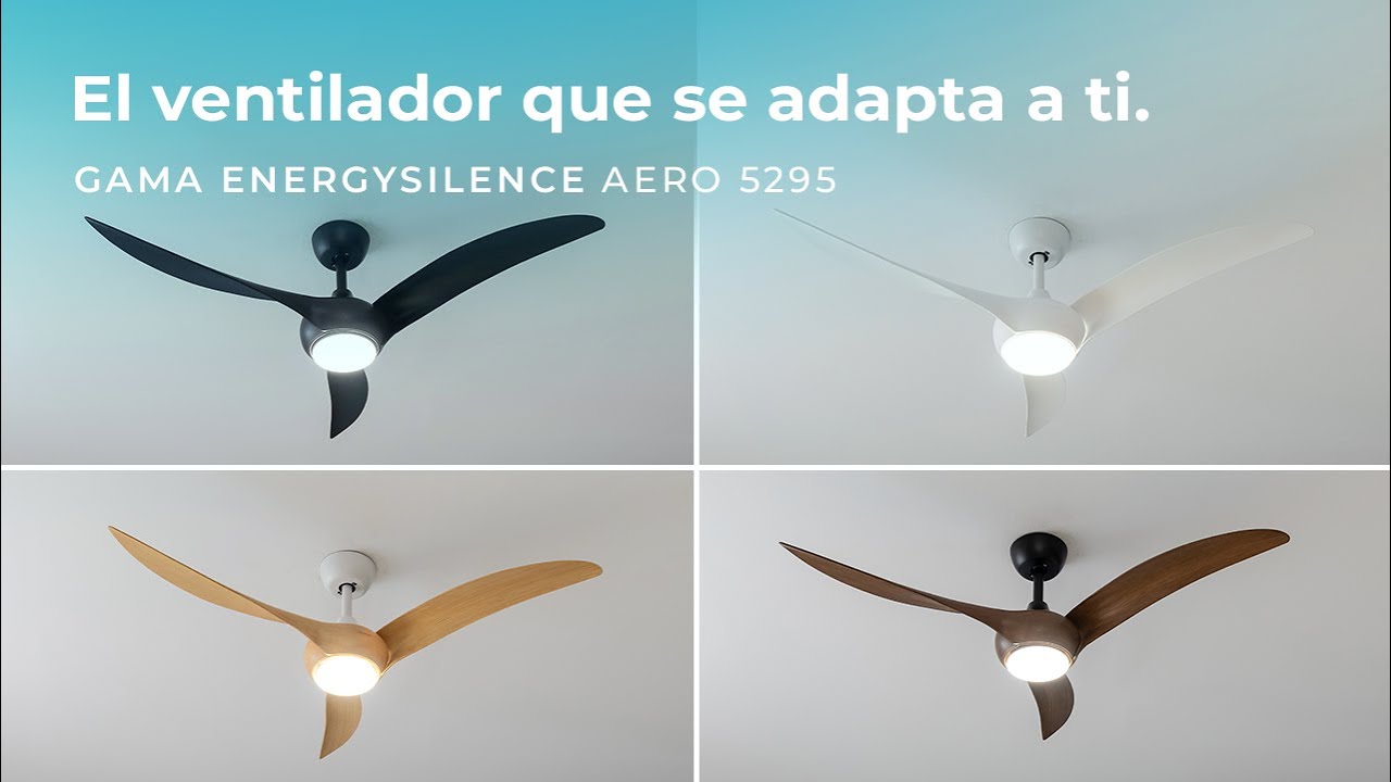 Gama de ventiladores de teto EnergySilence Aero 5295 40W, 54 polegadas, com luz e temporizador.