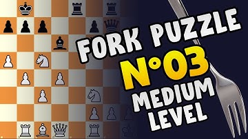 Improve your chess tactics || Fork puzzle N°3 (medium level) || watch & think ||