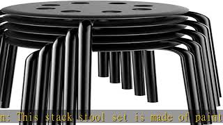 Yaheetech 17.3in Height Portable Plastic Stack Stools Backless Round Top Kitchen Home, Garden & Liv