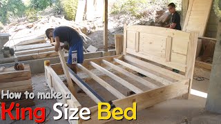 How to Build a 'King Size Bed' Stronger Than Any Other Built | Amazing Carpenter woodworking Skills