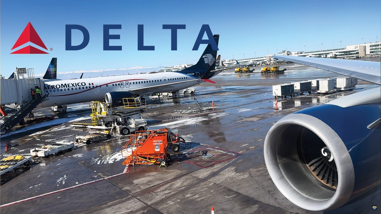 Delta Air Lines Boeing 767-400 Full Startup, Taxi and Afternoon Takeoff from Denver in First Class