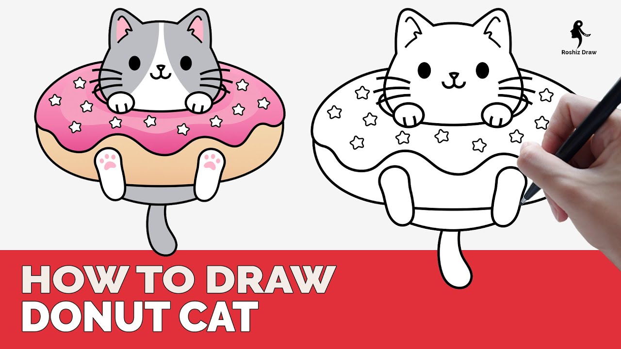 HOW TO DRAW DONUT CAT EASY - YouTube