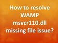 How to resolve WAMP MSVCR110.dll missing file issue?