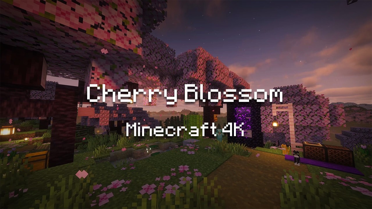 1 Hour of Peace — Cherry Blossom Grove 🌸 Minecraft 4K