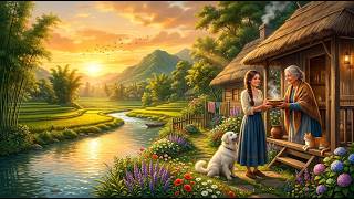 A Cozy Rainy Day in a Riverside Village | Peaceful Family Life | Relaxing Cinematic Story |