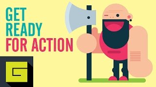 Speed Drawing Flat Character, Get Ready For Action, Illustrator