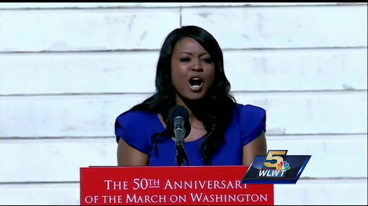 Ohio representative Alicia Reece speaks at March o...