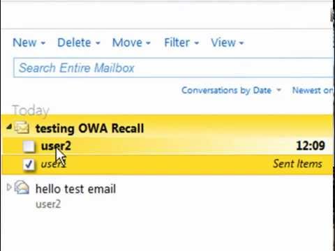 Outlook Web App Message Recalling