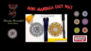 Easiest Way to Draw and Colour Mini Mandala