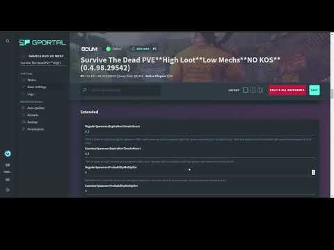 G-Portal SCUM Server Settings (Survive the Dead PVE)