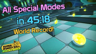 [World Record] All Special Modes in 45:18 - Super Monkey Ball Banana Mania Speedrun
