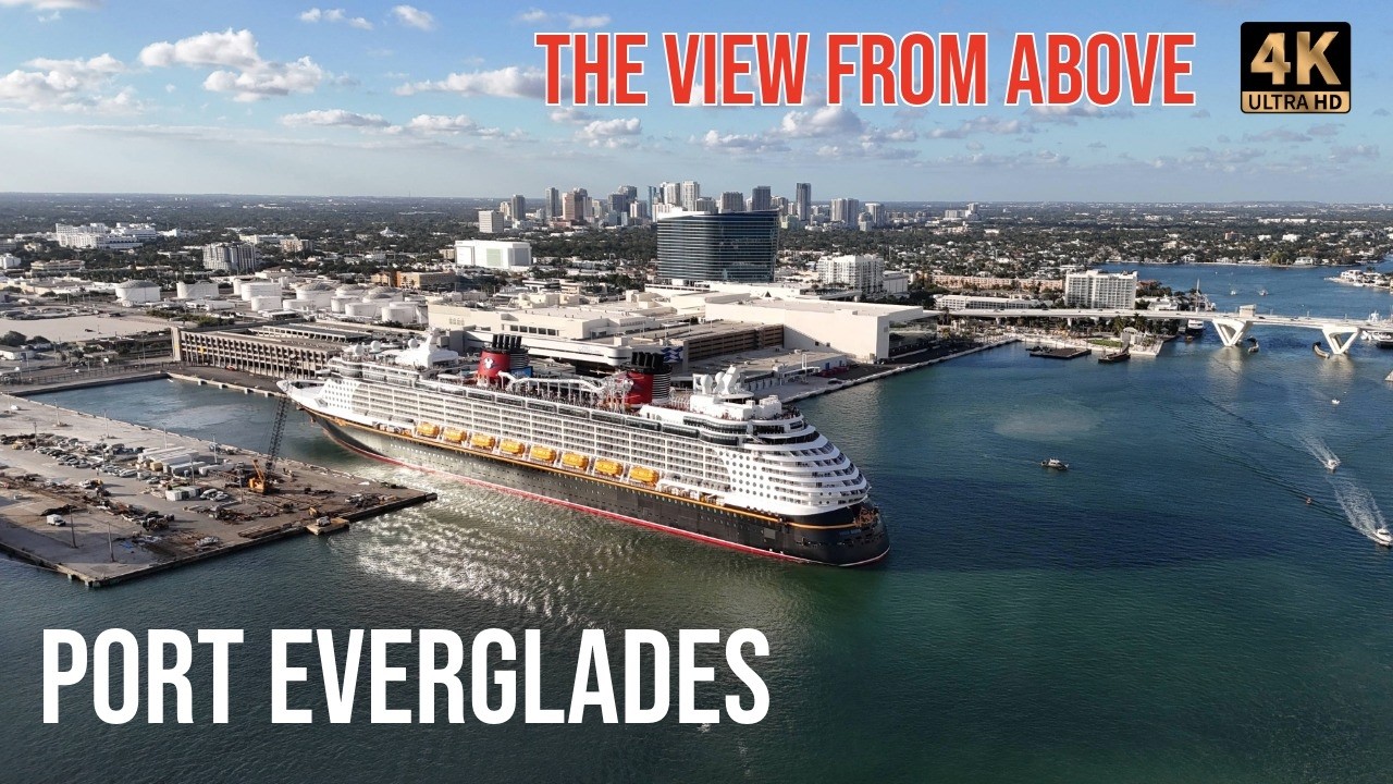 Giant Cruise Ships at Port Everglades | Drone 4K