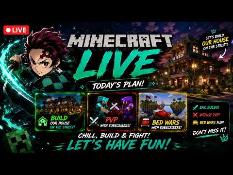 🏡 Building Our Dream House → PvP With Subscribers → Bed Wars LIVE! 🔥