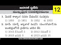 General Studies Practice Bits in Telugu || Important Years Important for all Competitive Exams