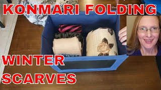 Konmari folding winter scarves easy | how to fold 5 different styles