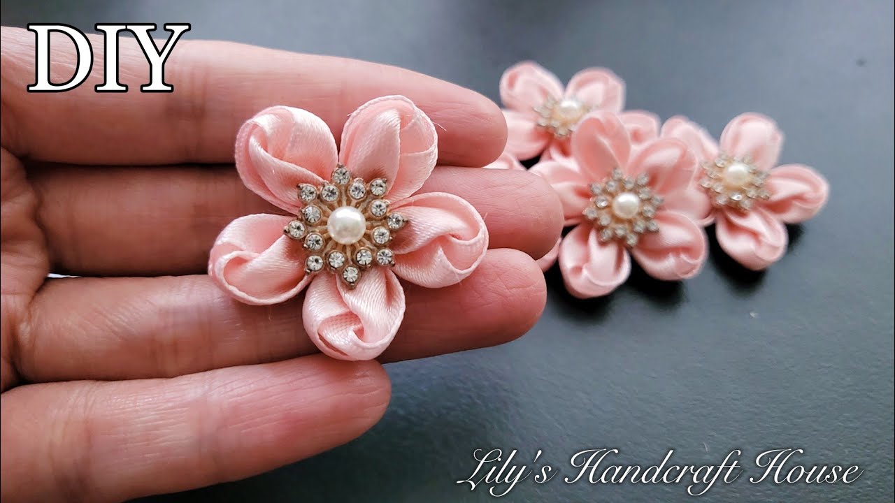 DIY ribbon flower /手作髮飾/Mk/Flor de fita