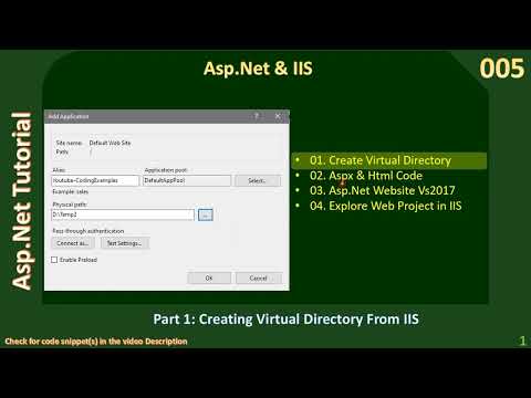 Asp Net & IIS | Part 1 - Create IIS Virtual Directory & Html File | Asp Net C# Tutorial #005