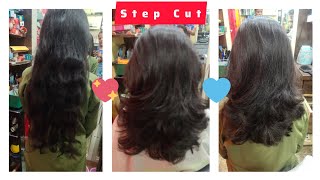 Step cut haircut on damaged hair satisfied client #beautyhacks #koreanbeautyhack #haircut