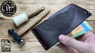 Making a CardHolder Compact from Vegetale Dark Brown by #wildleathercraft. Free pattern PDF.