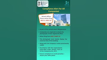 MCA Compliance Update 2025! Office Photo Mandatory in MGT-7 & MGT-7A Filing ,Avoid Penalties!
