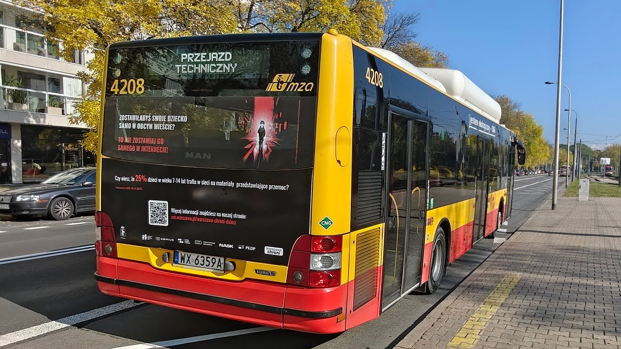 Linia 228 przez Wagonownia ( Nowa Trasa ) - Man Lion's City CNG #4208 ( MZA Warszawa )