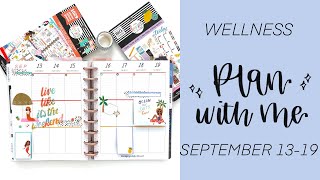 Plan with Me // Wellness Lined Vertical Happy Planner // September 13 - 19