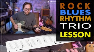 Rhythm guitar lesson - Rock blues rhythm in a trio using the Call &amp; Response technique - EP447