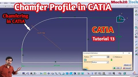 Catia Tutorial 13 Chamfer Profile | How to chamfer the profile in Catia Mech20 Tech Catia chamfering