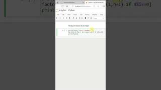 Finding the factors of a number using Python | #shorrts