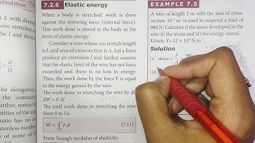 Elastic Energy | Example 7.5 | Properties of matter | 11th Physics | In Tamil | Shivani