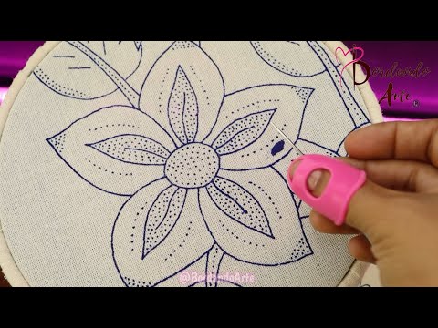 Wow‼️😱FÁCIL Y RÁPIDA PUNTADA PARA BORDADO DE FLORES🌺 TRAMAS👌 #embroidery #handmade #stitching