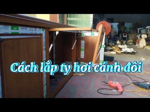 Video Cách bắt ty hơi tủ bếp _ bắt ty hơi cánh đôi cho tủ bếp - youtube