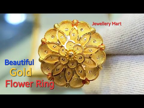 Charming Radiant Round Floral Jali 22K Gold Ring | 22k gold ring, Gold rings,  Yellow gold rings