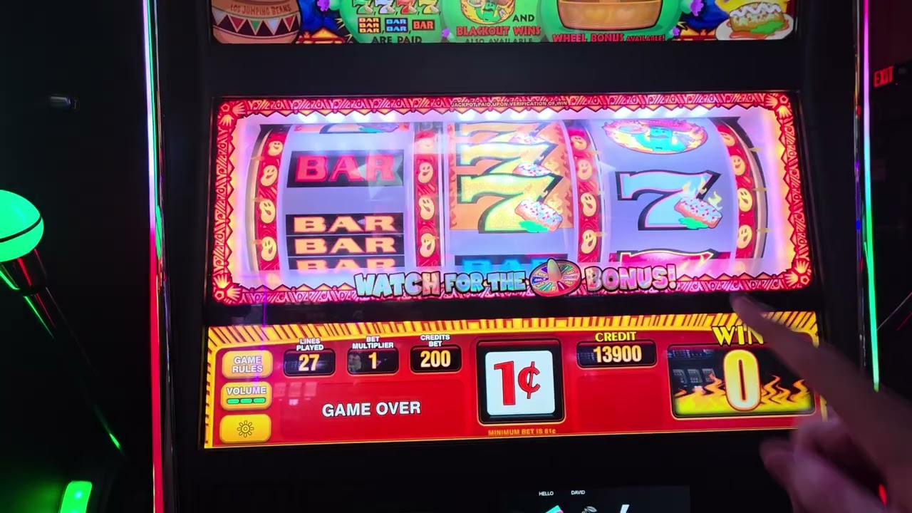 Playing Red Hot Chimichangas slot machine at Winstar World Casino