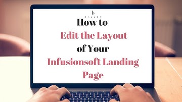 Editing the Layout of Your Infusionsoft Landing Page [Step 2][6:17]