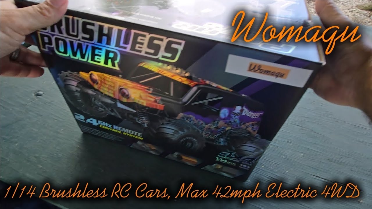 Бесколлекторные радиоуправляемые машинки Womaqu 1/14, электрическая полноприводная высокоскоростн...